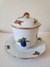 Herend Porcelain 'Fruits And Flowers' Jam/condiment Dish With Lid