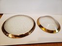 Vintage Annieglass Round Platter And Oblong Bowl