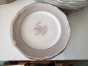 Large Lot Of Furstenberg 'Old Brunswick' Silver Rimmed Ivory And Gray China, Unsigned
