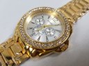 Saigo Gold Tone Bejeweled Wristwatch New