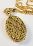 Gold Tone Calibri Wind Watch Pendant And Necklace
