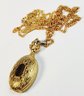Gold Tone Calibri Wind Watch Pendant And Necklace
