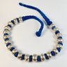 New Blue Indian Handmade Fabric ATHIZAY Sterling Silver Jewelry Ethnic Choker  Necklace