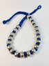 New Blue Indian Handmade Fabric ATHIZAY Sterling Silver Jewelry Ethnic Choker  Necklace