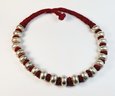 New Red Indian Handmade Fabric ATHIZAY Sterling Silver Jewelry Ethnic Choker  Necklace