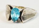 Vintage Blue Stone Sterling Silver Unique Design Ring