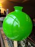 Extra Large Hand Blown  17' Tall,  Electric Green Vintage Glass Vase Goes POP!