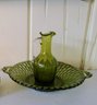 Wonderful Avocado Green Vintage And Depression Plate Is Indiana Green Honeycomb