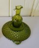 Wonderful Avocado Green Vintage And Depression Plate Is Indiana Green Honeycomb