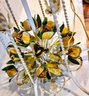 Vintage Italian Tole Yellow Rose Chandelier