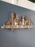 4 Ft 60s Brutalist Torchcut Cityscape Wall Sculpture In Style Of Curtis Jere
