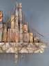 4 Ft 60s Brutalist Torchcut Cityscape Wall Sculpture In Style Of Curtis Jere