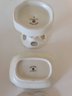 Vintage Porcelain Tooth Brush Holder & Soap Dish By Eastwind Paired With Porcelain Outlet Holder