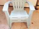 Pale Blue Faux Wood Plastic Adirondack Arm Chair