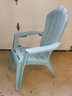 Pale Blue Faux Wood Plastic Adirondack Arm Chair