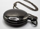 Gunmetal Finish Pocket Watch With White Face