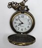 Vintage Steam Engine Pocket Watch In Antique Brass