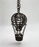 Hot Air Baloon Pendant Necklace In Antique Brass