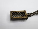 Steampunk Locket Pendant Necklace In Antique Brass