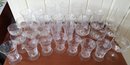 Large Lot Of Etched Glass Champagne Glasses And Wine Glasses Wine Of Various Sizes