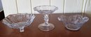 Trio Of Vintage Etched Glass Candy Dishes