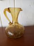 Vintage Amber Crackle Glass Pitcher Paired With Other Vintage Brown Glass Bottles