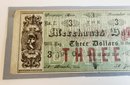 Rare.....1864 Worcester Merchants Bank Three Dollar Bank Note (civil War)attached On Blue Paper
