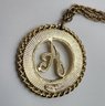 Vintage Signed House Of Schrager 1958 Letter A Charm Necklace With Faux Pearl