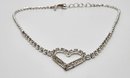 Vintage Avon Rhinestone Heart Anklet Or Bracelet