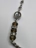 Vintage Loft Beaded Necklace With Smoky Clear Beads Link Chain