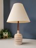 Mid Century Walnut & Pottery Table Lamp
