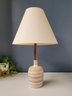 Mid Century Walnut & Pottery Table Lamp