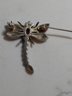 Sterling Silver Dragon Fly Pin Gemstone Accent