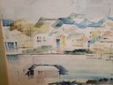 MCM Watercolor Of A Townscape By Artist Alfred Birdsey From Bermuda