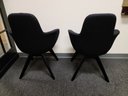 A Pair Of Tom Dixon Black Wool Fabric Scoop High Back Chairs