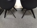 A Pair Of Tom Dixon Black Wool Fabric Scoop High Back Chairs