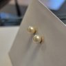 14K Yellow Gold Pearl Stud Earrings With Screwback Posts