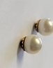 14K Yellow Gold Pearl Stud Earrings With Screwback Posts