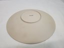 Calvin Klein Round Footed Sand Color Glazed Stoneware Pottery Plate / Serving Dish