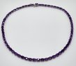 Absolutely Stunning Amethyst Tennis Necklace In Rhodium Over Sterling