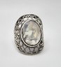 Rainbow Moonstone Oval Sterling Silver Ring