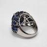 Blue Spinel, Rhodium Over Sterling Ring