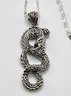 Bali, Red Garnet Dragon Pendant Necklace In Sterling