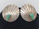 Vintage Pair Of Stunning Sterling Silver Southwest Style Earrings ~ Signed Everly ~ 1 1/8' X 1' ~ 7.48 Grams