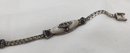 Beautiful Antique Sterling Silver 7' Bracelet With Mother Of Pearl And Marcasite ~ 10.75 Grams