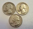 3 SILVER Quarters (2) 1957 (1) 1963