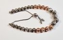 Amazing Sterling Silver Two Tone Adjustable Ball Bracelet