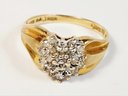 Vintage 14k Yellow Gold Diamond Cluster Ring