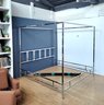 70s Modern KING Size Chrome 4 Post Bed