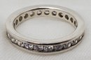 Vintage Sterling Silver Size 5 Anniversary Ring With Beautiful Surrounding CZ's ~ 2.67 Grams